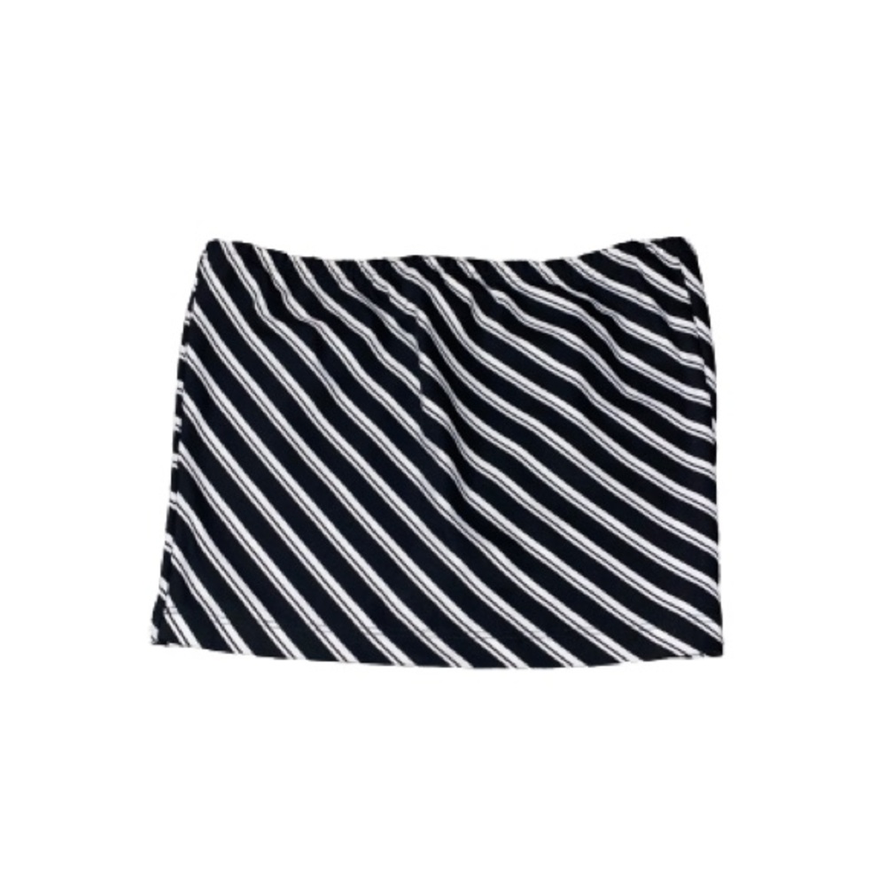 Black and White Striped Tube Top